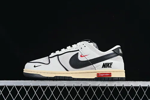 All categories Nk SB Dunk Series Nk SB Dunk Low High-end customized low-top sneakers Nike SB Dunk Low Sup joint white and black discoloration Anniversary high-end customized low-top casual sneakers SC9207-409